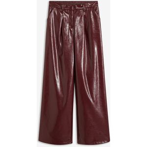 Imitatieleren broek met high waist