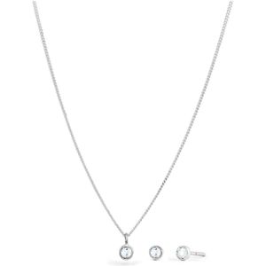 Ketting & oorringen van 925 sterling zilver (3-dlg. sieradenset)