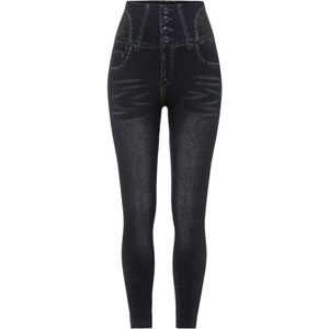 Corrigerende naadloze legging in denim look, sterk corrigerend