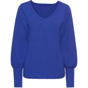 Fijngebreide trui met ballonmouwen