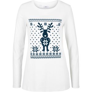 Katoenen longsleeve met kerstmotief