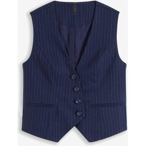 Gilet met krijtstrepen