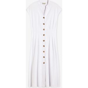 Midi jurk van een lichte linnenmix