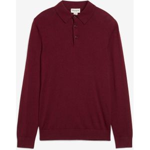 Fijngebreide polo-trui met prachtig merinowol, slim fit