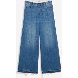 Wide leg jeans mid waist, comfort tailleband