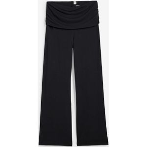 Jersey broek met omgeslagen tailleband