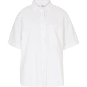 Oversized blouse met halflange mouwen en linnen