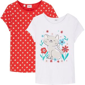Meisjes T-shirt (set van 2) van puur biologisch katoen