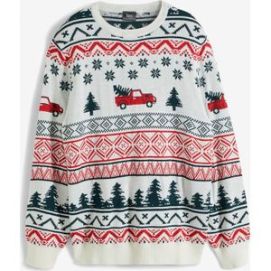 Fijngebreide trui met een kerstmotief