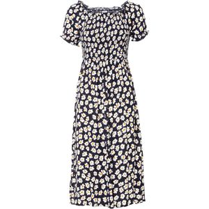 Gedessineerde midijurk van viscose