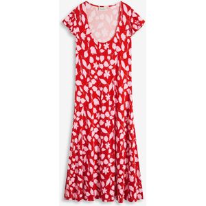 Gebloemde jersey jurk in een zachte viscosemix