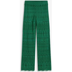 Slip-on broek met met gebreid ajour-patroon