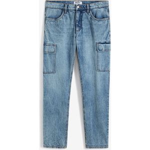 Loose fit cargo jeans met gerecycled katoen, straight