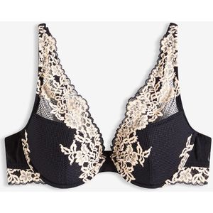Voorgevormde bh met tweekleurig kant