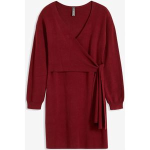 Gebreide jurk in wikkellook