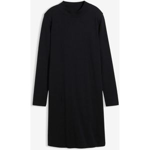 Jersey jurk met opstaande kraag