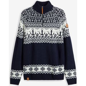 Maritieme Noorse trui met schipperskraag