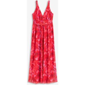 Gedessineerde maxi jurk van zacht mesh