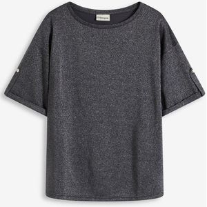 Shirt met viscose en glanzende print