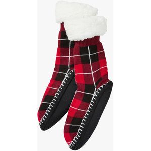 Huissokken met stroeve zool en teddy voering