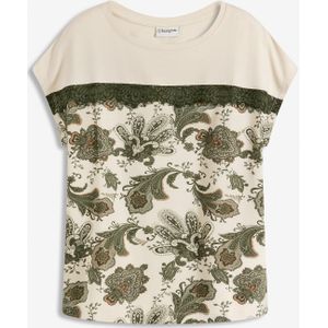 Shirt met een rand van kant en een paisley motief