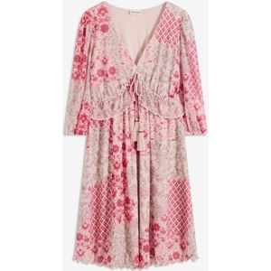 Gedessineerde tuniekjurk in mesh