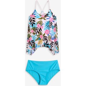 Tankini (2-dlg. set) met bedrukte netstof
