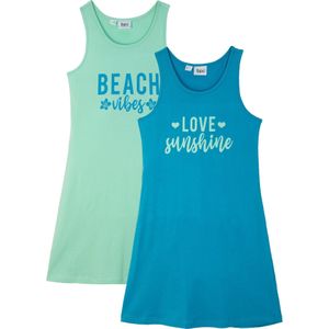 Meisjes jersey jurk (set van 2) van biologisch katoen