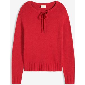 Grof gebreide trui met strik