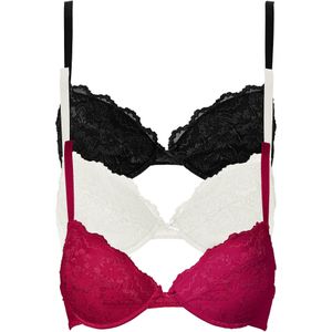 BODYFLIRT - Push Up Bh - Wit - Set van 3 - Balconette
