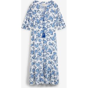 Wijde jurk van crinkle-viscose