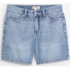 Jeans bermuda mid waist, low stretch