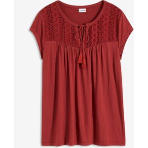 Shirt met broderie anglaise