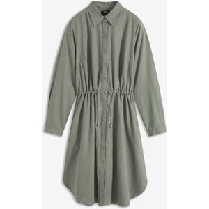 Overhemdjurk in een linnen-katoenmix