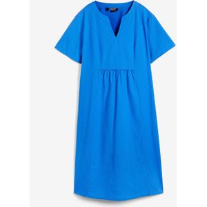 Tuniekjurk met zakken van een mix van linnen en katoen