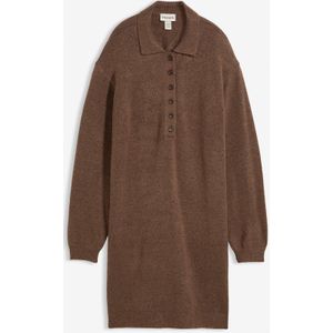 Korte gebreide jurk met knoopsluiting