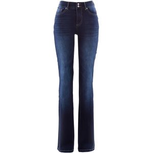Super stretch push up jeans met comfortband, bootcut