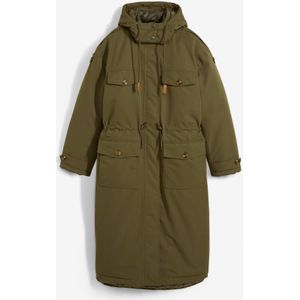 Lange winterjas in layerlook