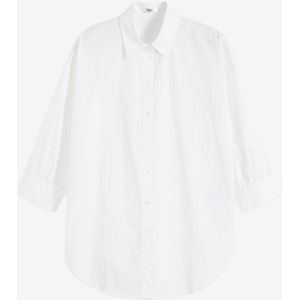 Oversized blouse van katoen met 3/4 mouwen