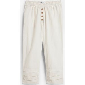 High waist 3/4 broek met linnen en comfortband