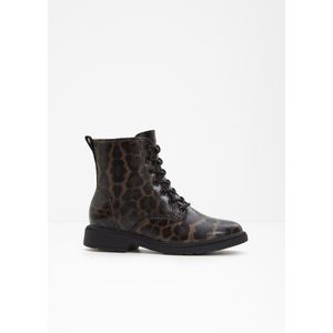 Jana - Veterboots - Donker Leopard - Vegan