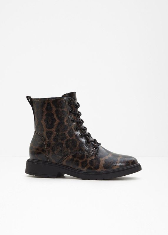 Jana - Veterboots - Donker Leopard - Vegan