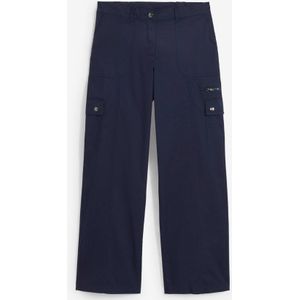 Mid waist cargo broek van katoen