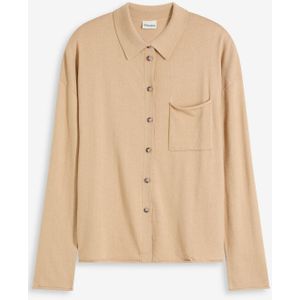 Fijngebreid vest in overhemd look