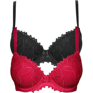 Voorgevormde bh met sierlijk borduursel (set van 2)