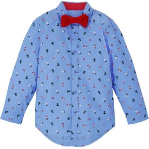 Overhemd met lange mouwen en vlinderstrik (2-dlg. set)