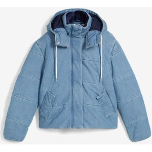 Gewatteerde jas van denim