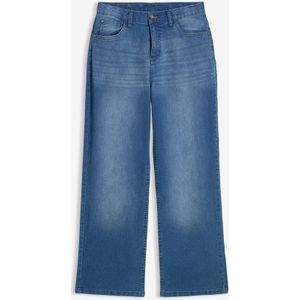 Loose fit stretch jeans, straight, met verstelbare band