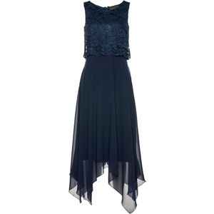 Premium chiffon midi jurk met kant