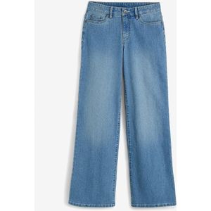 Wide leg jeans mid waist, stretch
